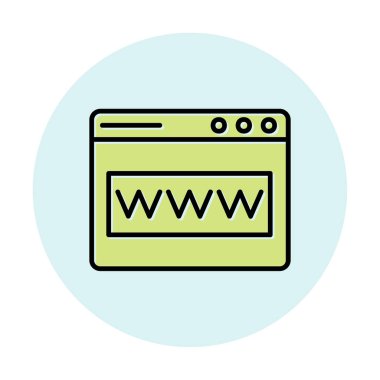 tarayıcı web sayfası simgesi, vektör illüstrasyonu 