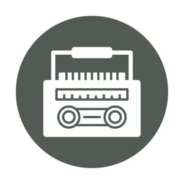 Basit düz Radyo Cassette ikon vektör illüstrasyonu  