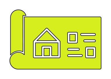 Ev Planı simgesi, vektör illüstrasyonu            