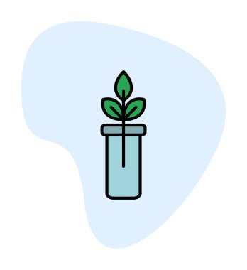 bir test tüpünde bitki, gmo konsepti, vektör illüstrasyonu  