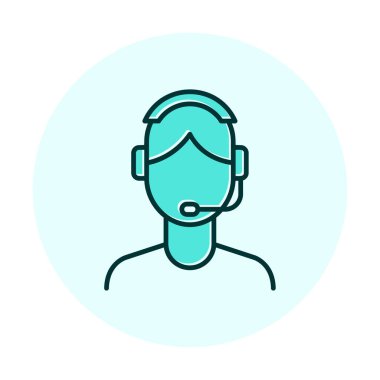 Vektör olarak Müşteri Hizmetleri Ajanı simgesi. logotype