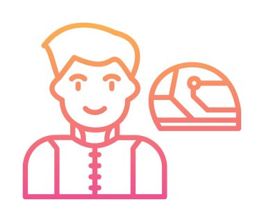 Araba Yarışçısı simgesi, vektör illüstrasyonu 