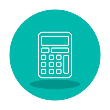 Beyaz arkaplanda hesap makinesi simgesi vektör çizimi 