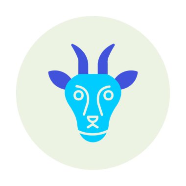 Keçi başı düz vektör simgesi 