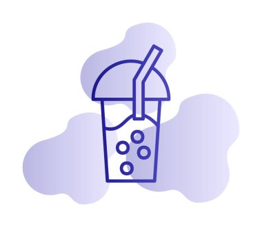 Kabarcık Çay ikonu vektör illüstrasyonu