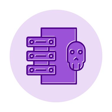 veri merkezi ve Hackleme vektör çizgisi simgesi