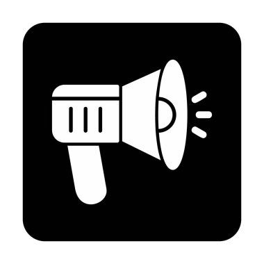 megafon ikonu. Hoparlör vektör illüstrasyonu. düz dizayn