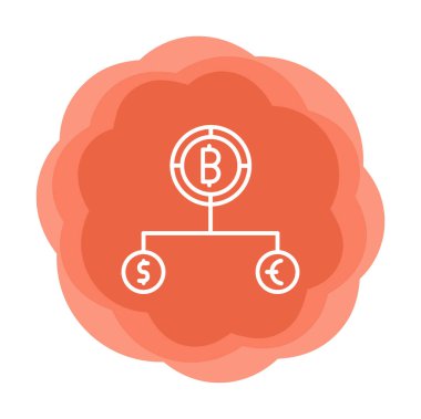 Para birimi yapısını bitcoin, dolar ve avro sembolleriyle böl 