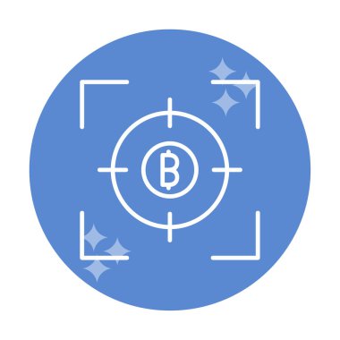 Bitcoin ve hedef. Web simgesi tasarımı