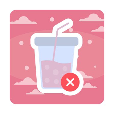 Basit, alkolsüz içecek simgesi, vektör illüstrasyonu