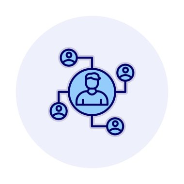 Vektör olarak basit bir düz sosyal ağ simgesi. logotype