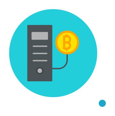 Bitcoin Madeni İşlemcisi (BTC) simgesi, vektör illüstrasyonu 