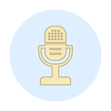 mikrofon yassı ikon. mikrofon logosu, vektör illüstrasyonu.