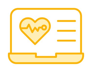 Dizüstü bilgisayarda basit bir kalp atışı simgesi 