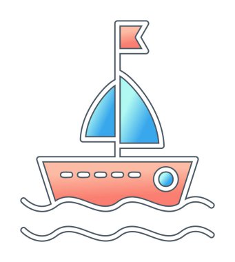 Gemi simgesi, basit vektör çizimi