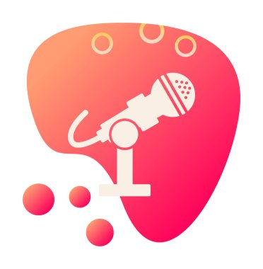 mikrofon ikonu vektör illüstrasyonu. Mikrofon Durağı                    