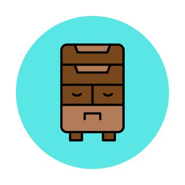 çekmeceler düz simge, vektör çizimi ile klozet 