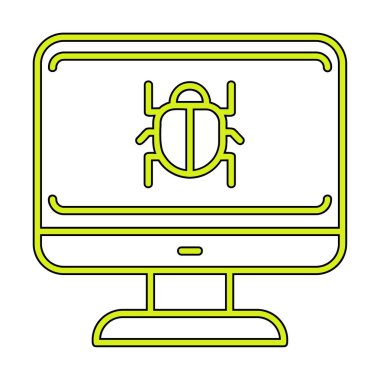 yazılım hatası düz simgesi, vektör illüstrasyonu, Sistem Virüsü 