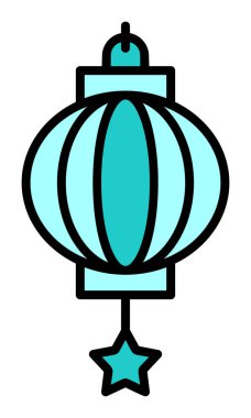 Çince fener kutsal kişilerin resmi, vektör çizim 