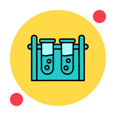 test tüpleri vektör düz renk simgesi 