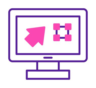 Ekran simgesinde basit Grafik Tasarım uygulaması, vektör illüstrasyonu