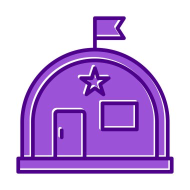 Basit Askeri Depo simgesi, vektör illüstrasyonu