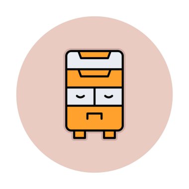 çekmeceler düz simge, vektör çizimi ile klozet 