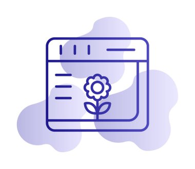 Basit Web Tarayıcı simgesi, vektör illüstrasyonu