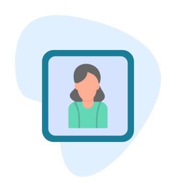 kadın avatar simgesi vektör illüstrasyonu