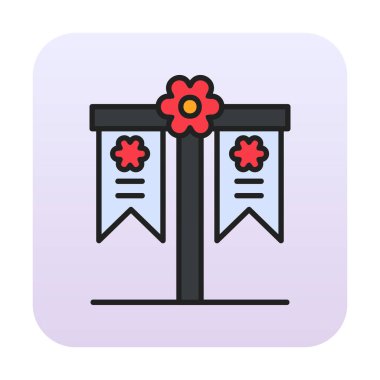 Festival bayrak simgesi, vektör illüstrasyonu