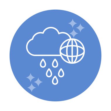 Dünya yağmurlu bir gün. Web simgesi basit tasarım