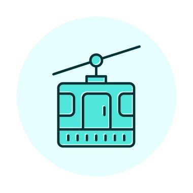 Modern Cable Car Cabin simgesinin vektör çizimi                   