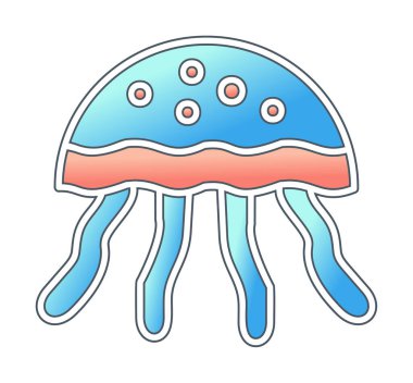 Denizanası. Web simgesi basit illüstrasyon                       