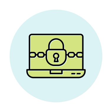 Basit düz Ransomware bilgisayar vektör çizimi  