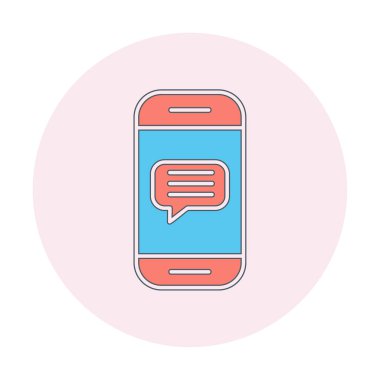 Sohbet ikonu vektör çizimi. Telefon İletisi                          