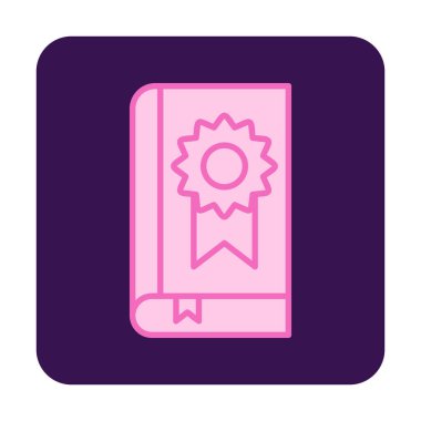 Kitap Madalyası simgesi, vektör illüstrasyonu 