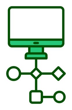 Çalışma akışı simgesi tasarımı, vektör illüstrasyonu                            