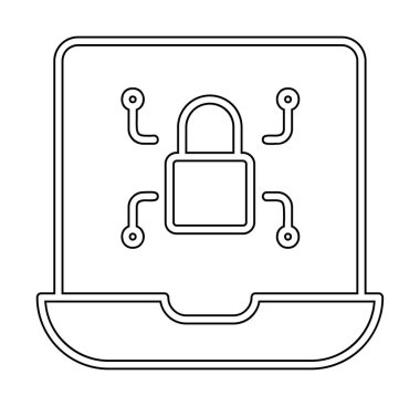 Basit düz Ransomware bilgisayar vektör çizimi  