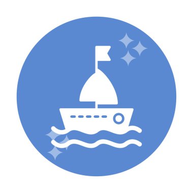 Basit yelkenli ikonu vektör illüstrasyonu