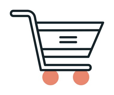  Alışveriş arabası simgesi, vektör çizimi basit tasarım