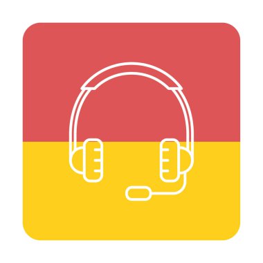 kulaklıklar düz simge, vektör illüstrasyonu