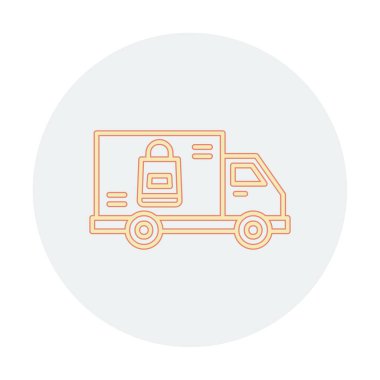 Teslimat kamyonu vektör simgesi modern basit illüstrasyon                        