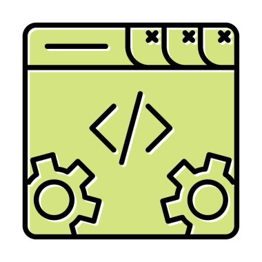 Basit programlama kodu optimizasyon simgesi, vektör illüstrasyonu