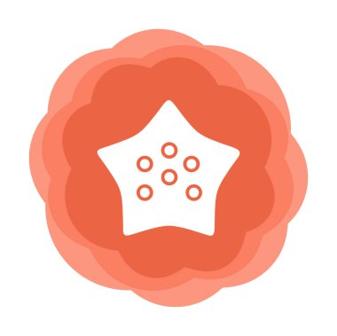 denizyıldızı düz ikon vektör çizimi 