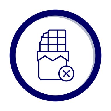 Basit Çikolata Yok simgesi, vektör illüstrasyonu