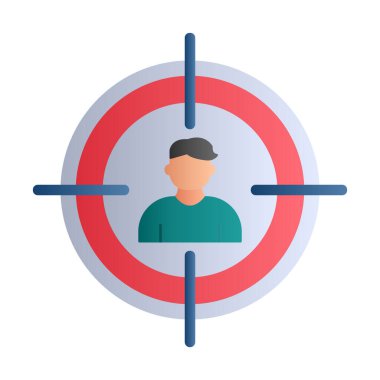 Hedef düz simge. Vektör illüstrasyonu