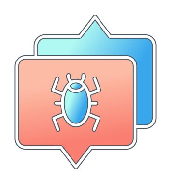 Konuşma balonu vektör resimlemesindeki hata simgesi 