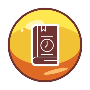 Kitap Zaman Sınırı simgesi, vektör illüstrasyonu 