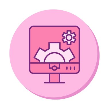 Bilgisayar ayarları simgesi, vektör çizim