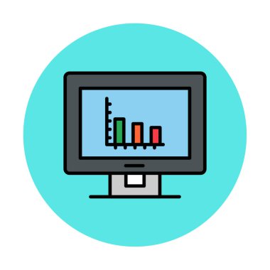 Basit Analitik simge, vektör illüstrasyonu